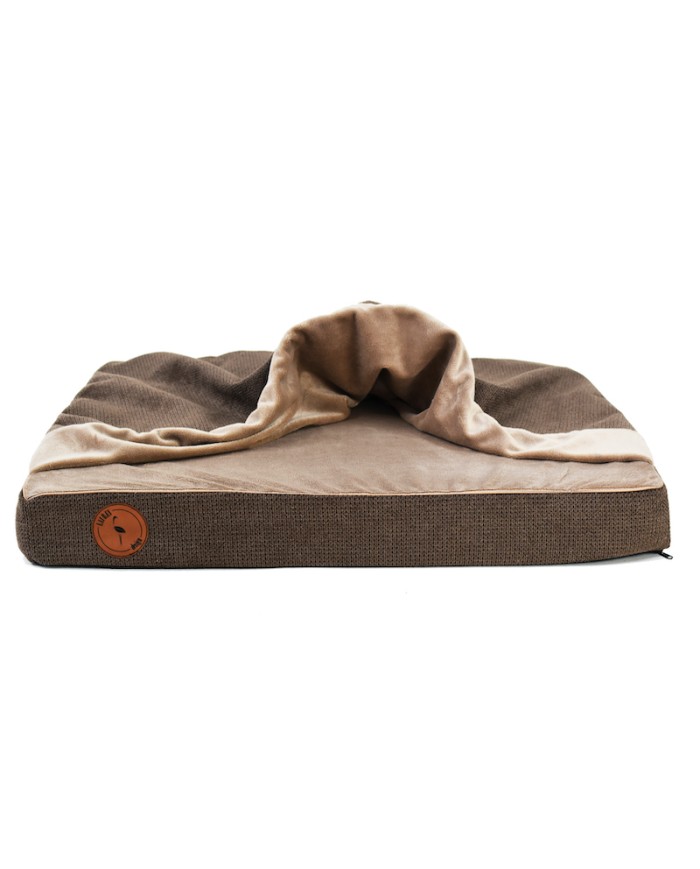 LUNA Brown Orthopedic Cave-Style Dog Bed | PETZWELCOME