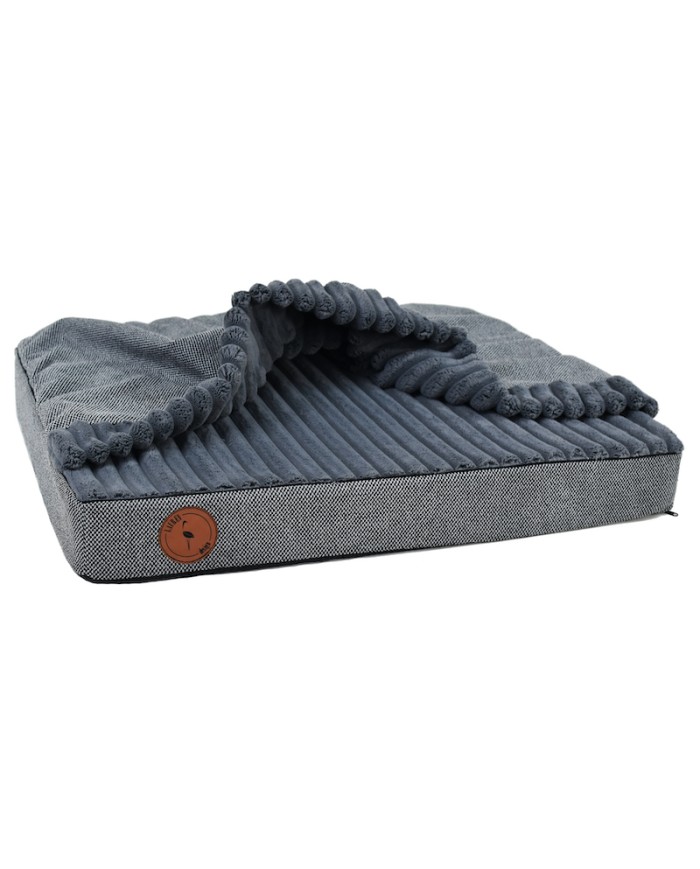 LUNA Grey Orthopedic Cave-Style Dog Bed | PETZWELCOME