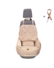 Dog Car Booster Seat waterproof beige velvet | Bebobi | PETZWELCOME