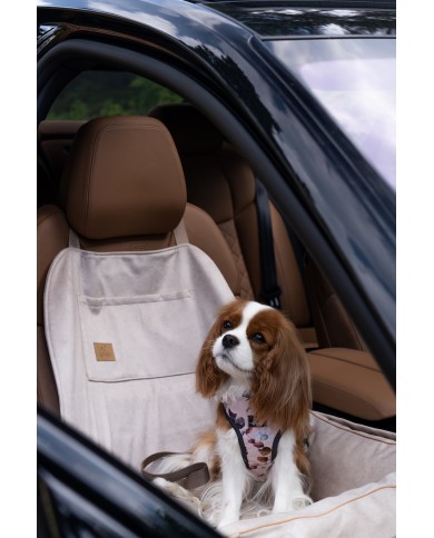 Dog Car Booster Seat waterproof beige velvet | Bebobi | PETZWELCOME