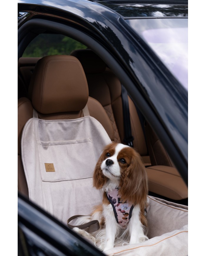 Dog Car Booster Seat waterproof beige velvet | Bebobi | PETZWELCOME
