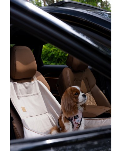 Dog Car Booster Seat waterproof beige velvet | Bebobi | PETZWELCOME