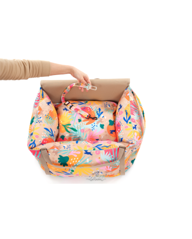 Dog Car Booster Seat waterproof beige velvet | Bebobi | PETZWELCOME