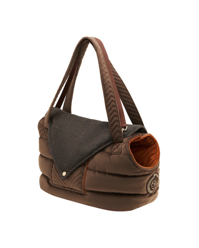 Brown Dog and Cat Carrier Bag Lisbon - Premium Velvet Pet Carrier | Chloe's Home | PETZWELCOME