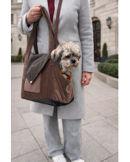 Brown Dog and Cat Carrier Bag Lisbon - Premium Velvet Pet Carrier | Chloe's Home | PETZWELCOME