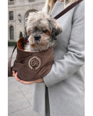 Brown Dog and Cat Carrier Bag Lisbon - Premium Velvet Pet Carrier | Chloe's Home | PETZWELCOME