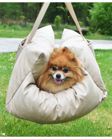 Dog Car Seat MOLLY - Sand Beige | Lauren Design | PETZWELCOME