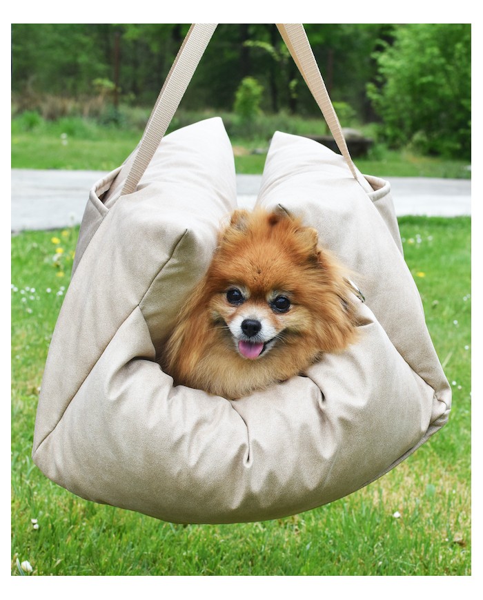 Fotelik Samochodowy dla Psa MOLLY - Piaskowy | Lauren Design | PETZWELCOME