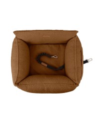 HARMONY Bouclé Brown Dog Car Seat | Orthopedic Dog Car Bed