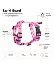 Szelki dla psa typu guard Motylki różowe | PETZWELCOME