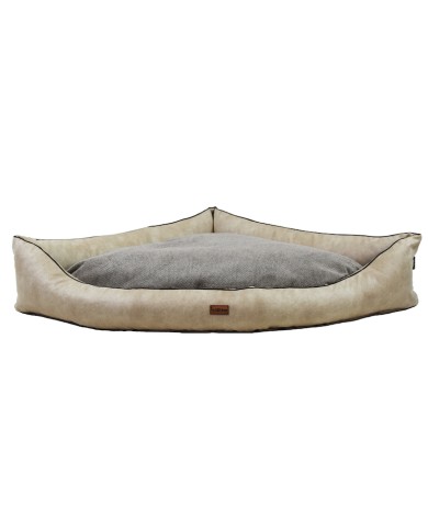 LARS corner bed for dog sand beige | PETZWELCOME