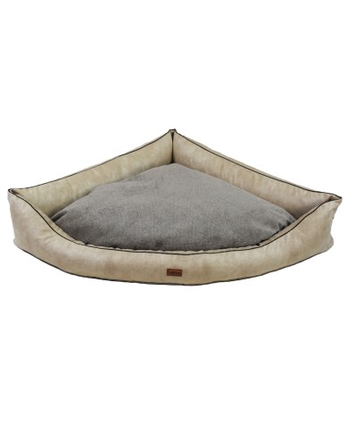 LARS corner bed for dog sand beige | PETZWELCOME