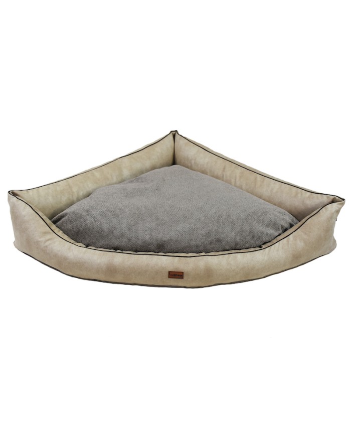 LARS corner bed for dog sand beige | PETZWELCOME