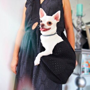 Bag / carrier for dog and cat  SARA - black | Lauren design | PETZWELCOME