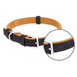 Leather dog collar MONACO chocolate | Bowl and Bone Republic | PETZWELCOME