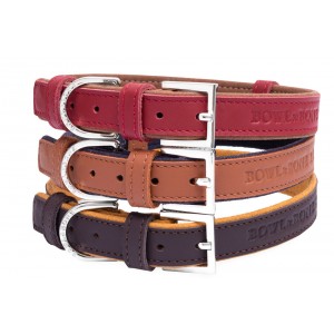 Leather dog collar MONACO mustard | Bowl and Bone Republic | PETZWELCOME