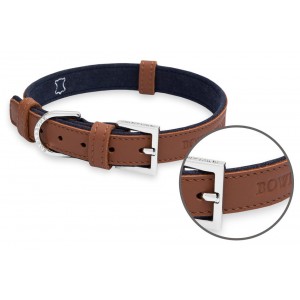 Leather dog collar MONACO mustard | Bowl and Bone Republic | PETZWELCOME