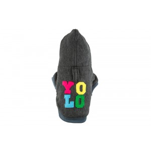 Dog hoodie YOLO graphite