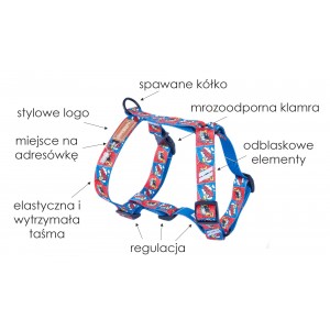 Szelki dla psa typu Guard Comic book | Lauren Design | PETZWELCOME