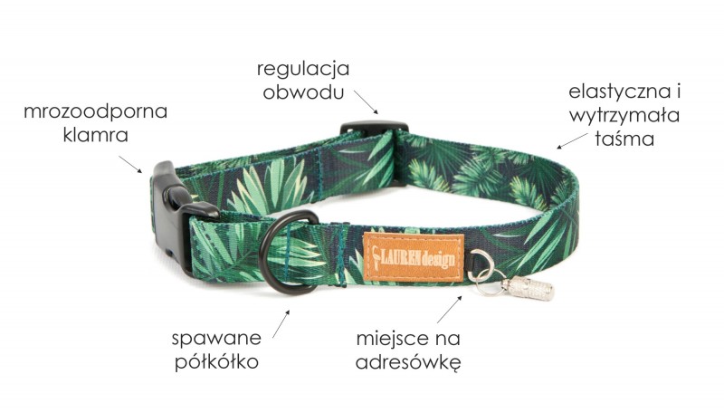 Klasyczne obroża dla psa Hexagon| Lauren design | PETZWELCOME