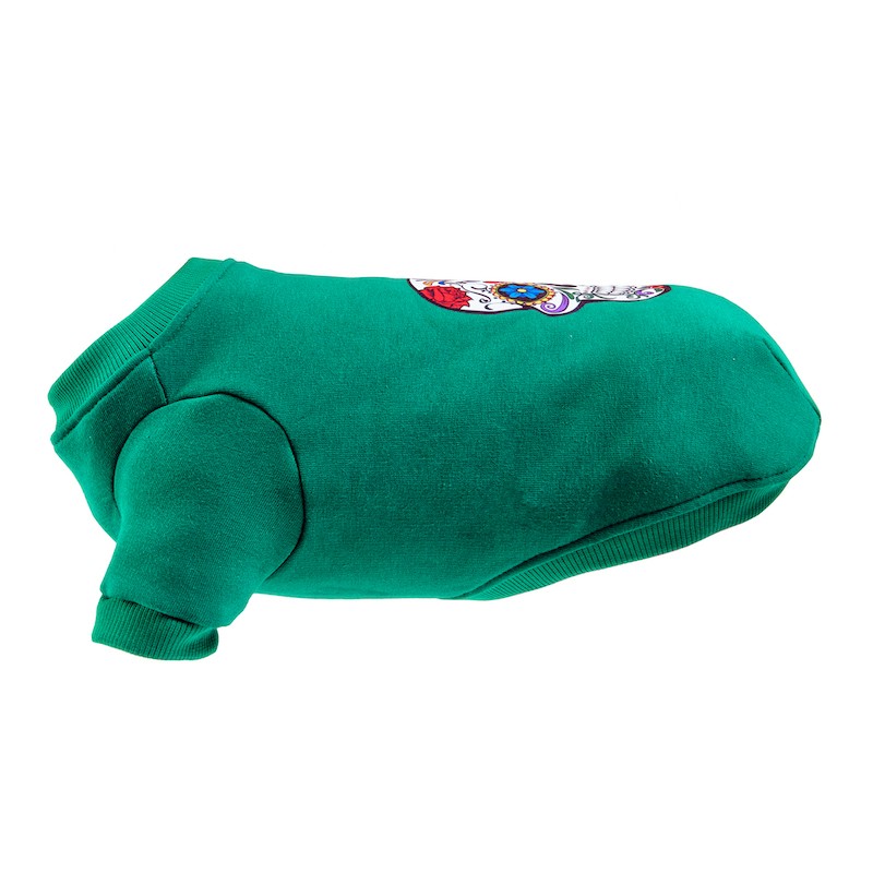 Green dog ​​sweatshirt Skull | My Star | PETZWELCOME