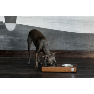 Elegancka miska dla psa DUO grafitowa Bowl and Bone | PETZWELCOME