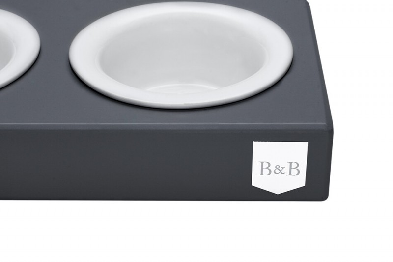 Elegancka miska dla psa DUO CERAMIC grafitowa Bowl and Bone | PETZWELCOME
