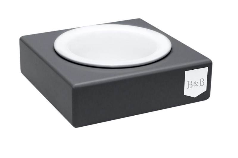 Elegancka miska dla psa SOLO CERAMIC grafitowa | Bowl and Bone Republic | PETZWELCOME