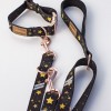 Adjustable leash Stars gold buckles | Lauren Design | PETZWELCOME