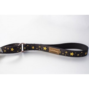 Adjustable leash Stars gold buckles | Lauren Design | PETZWELCOME