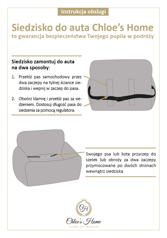 Dog car seat BERLIN gray| Chloe'e Home | PETZWELCOME