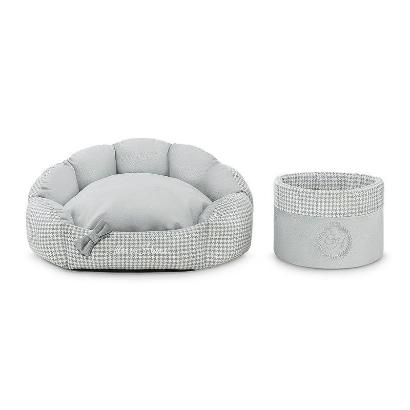 Ekskluzywne legowisko dla psa lub kota BERLIN szare | CHLOE'S HOME | PETZWELCOME