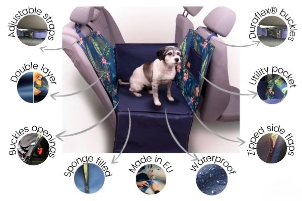 Car seat cover 1/2 „DENGU” How r u summer | Bebobi | PETZWELCOME