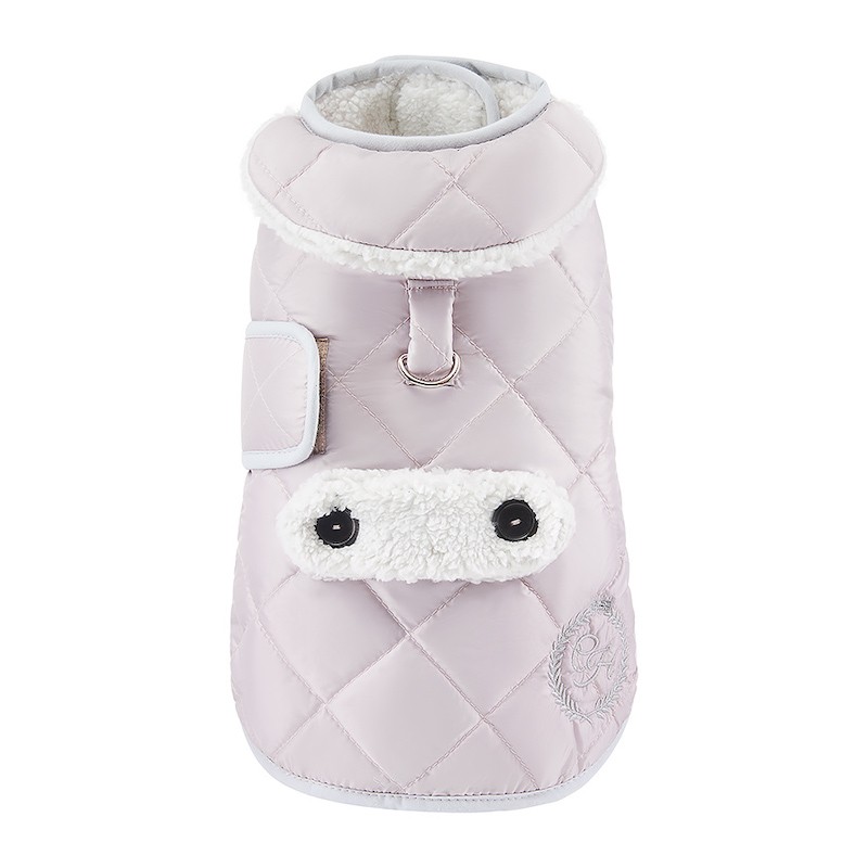 Winter jacket for a dog with sheepskin SIENNA pink