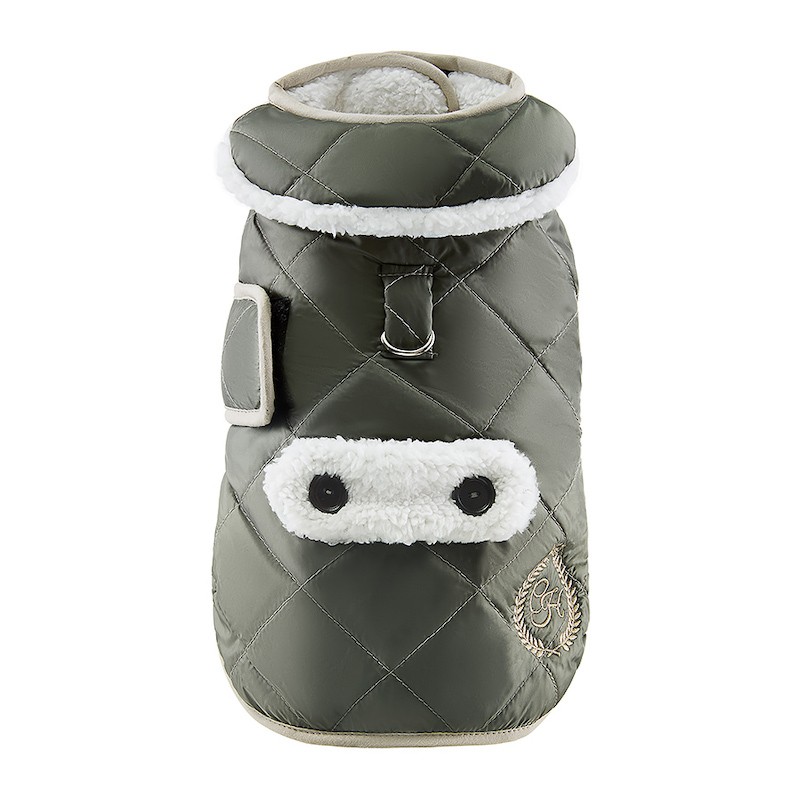 Winter jacket for a dog with sheepskin SIENNA khaki