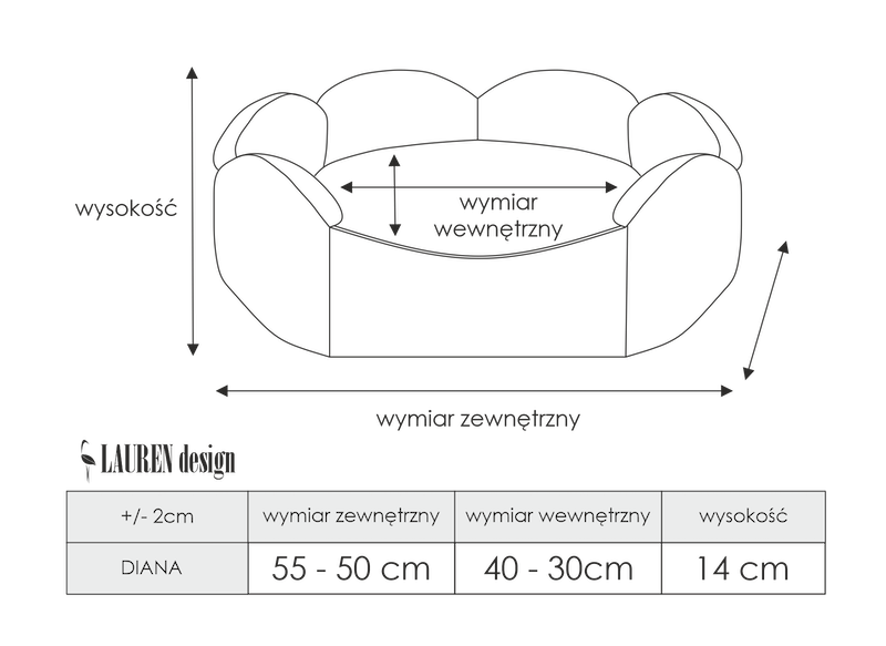 Pet bed DIANA -  heather| Lauren Design | PETZWELCOME