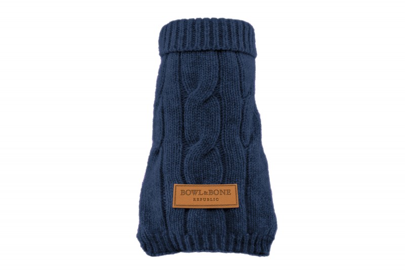 Dog sweater ASPEN navy | Bowl and Bone Republic | PETZWELCOME