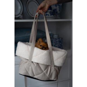 Carrying bag for a  dog or cat TALLIN ecru | Chloe'e Home | PETZWELCOME