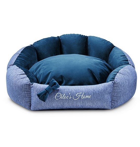 Stylish BAHAMAS dog or cat bed navy