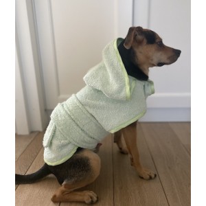 Szlafrok kąpielowy dla psa frotte zielony | PETZWELCOME